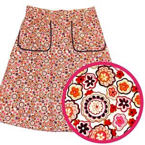 Vintage Floral A-Line Skirt‎ Womens M Retro 60s 70s Phoebe Buffay Cottage Fairy